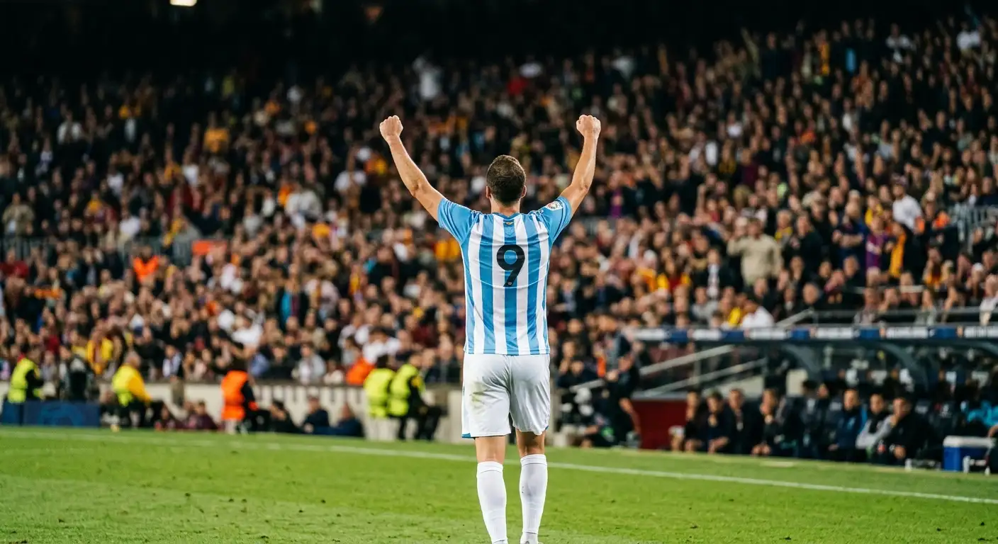 Lionel Messi unosi ręce w geście triumfu na tle wypełnionych trybun podczas Mundialu 2026